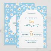 Invitation d'anniversaire Fleurs de printemps  (Devant / Derrière)