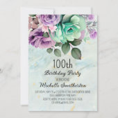 Invitation d'anniversaire Fleurs papillons Vert Me (Devant)