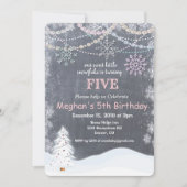 Invitation d'anniversaire flocon de neige en hiver (Devant)