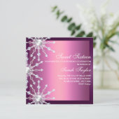 Invitation d'anniversaire flocon de neige scintill (Debout devant)