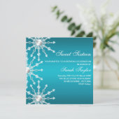 Invitation d'anniversaire flocon de neige scintill (Debout devant)