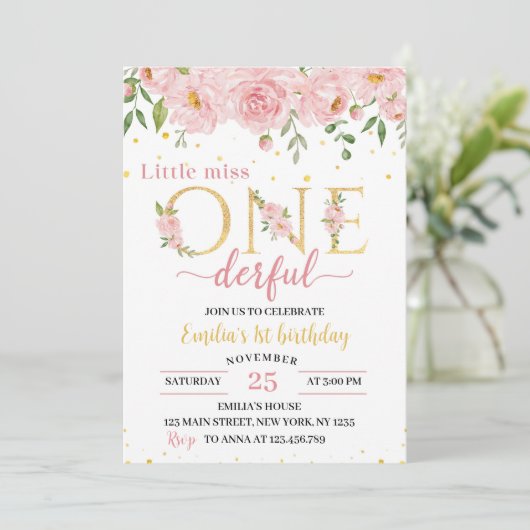Invitation d'Anniversaire Floral (Debout devant)