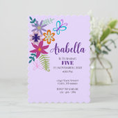 Invitation d'anniversaire floral (Debout devant)