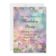 Invitation d'anniversaire floral