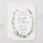 Invitation d'anniversaire floral adulte n'importe (Devant)