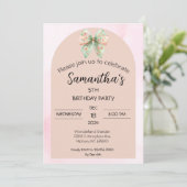 Invitation d'anniversaire Floral Bow (Debout devant)