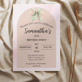 Invitation d'anniversaire Floral Bow