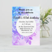 Invitation d'anniversaire floral de lavande (Debout devant)