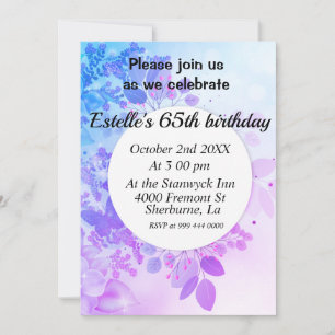 Invitation d'anniversaire floral de lavande