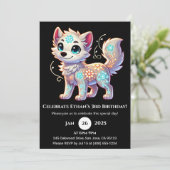 Invitation d'anniversaire Floral Glow Pup (Debout devant)