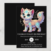 Invitation d'anniversaire Floral Glow Pup (Devant / Derrière)