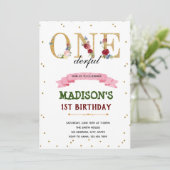 Invitation d'anniversaire Floral ONEderful (Debout devant)