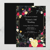 Invitation d'anniversaire florale (Devant / Derrière)