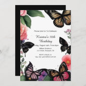 Invitation d'anniversaire florale (Devant / Derrière)