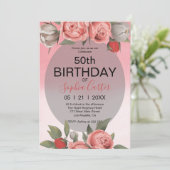 Invitation d'anniversaire florale (Debout devant)