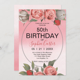 Invitation d'anniversaire florale