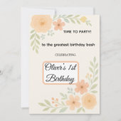 Invitation d'anniversaire florale  (Devant)