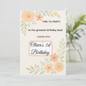 Invitation d'anniversaire florale  (Debout devant)