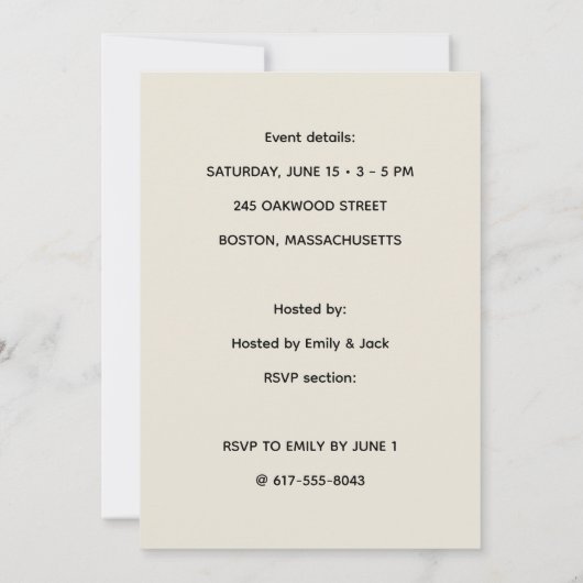 Invitation d'anniversaire florale  (Dos)