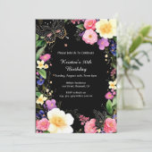 Invitation d'anniversaire florale (Debout devant)
