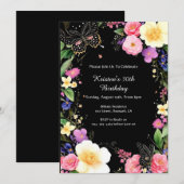 Invitation d'anniversaire florale (Devant / Derrière)
