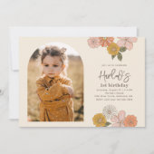 Invitation d'anniversaire florale | Anniversaire d (Devant)