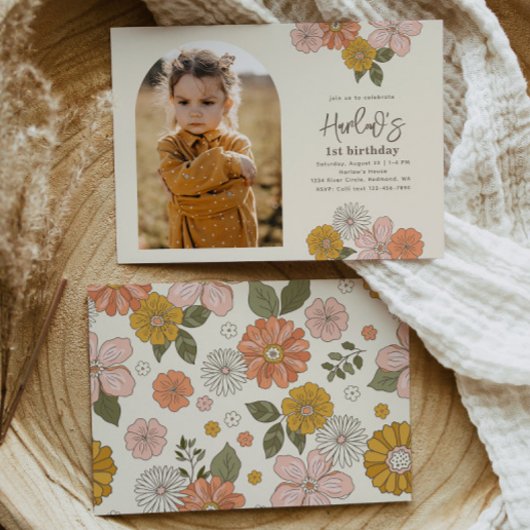 Invitation d'anniversaire florale | Anniversaire d