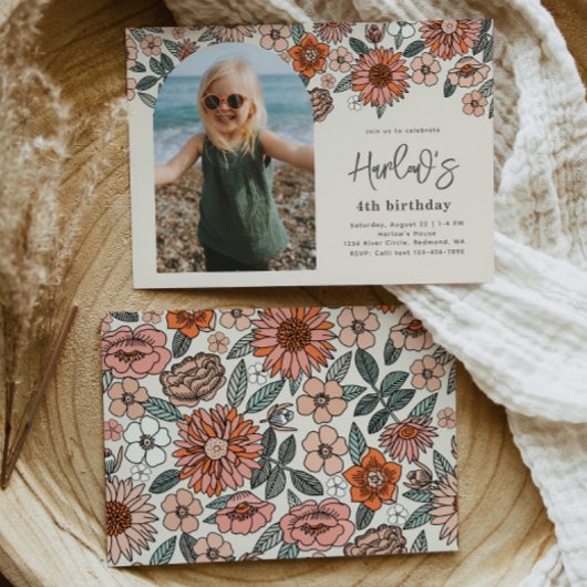 Invitation d'anniversaire florale | Anniversaire d