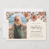 Invitation d'anniversaire florale | Anniversaire d (Devant)
