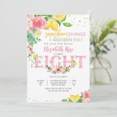 Invitation d'anniversaire florale au citron (Debout devant)