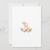 Invitation d'anniversaire florale au citron (Dos)