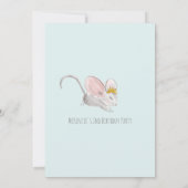 Invitation d'anniversaire florale de chaton mignon (Dos)