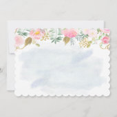 Invitation d'anniversaire florale de cygne - TOUT (Dos)