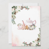 Invitation d'anniversaire florale d'hiver pour la (Dos)