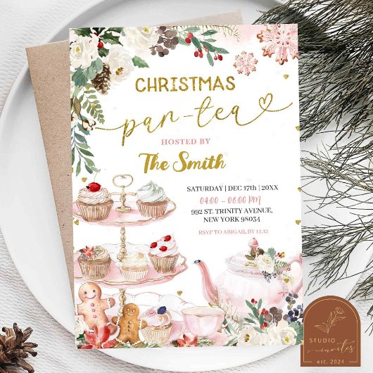 Invitation d'anniversaire florale d'hiver pour la