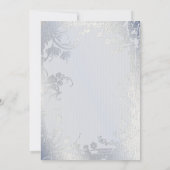 Invitation d'anniversaire florale éclat argenté (Dos)
