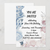 Invitation d'anniversaire florale enchantée (Devant / Derrière)