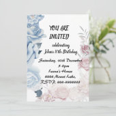 Invitation d'anniversaire florale enchantée (Debout devant)