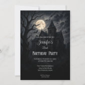 Invitation d'anniversaire florale gothique (Devant)