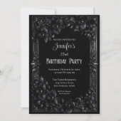 Invitation d'anniversaire florale gothique orchidé (Devant)