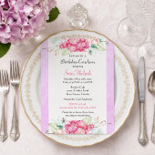 Invitation d'anniversaire florale Hydrangea rose é