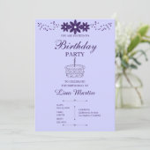 Invitation d'anniversaire florale lavande (Debout devant)