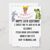 Invitation d'anniversaire florale pour enfants mig (Devant / Derrière)