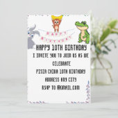 Invitation d'anniversaire florale pour enfants mig (Debout devant)