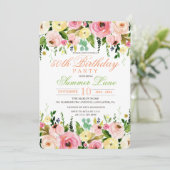 Invitation d'anniversaire florale pour tout âge (Debout devant)