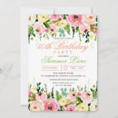 Invitation d'anniversaire florale pour tout âge (Devant)