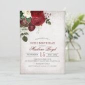 Invitation d'anniversaire florale rustique TOUT ÂG (Debout devant)