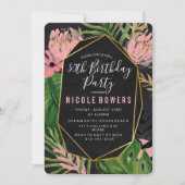 Invitation d'anniversaire florale tropicale - TOUS (Devant)