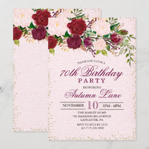 Invitation d'anniversaire florale vintage - TOUT Â