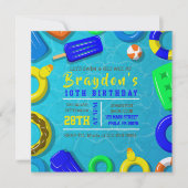 Invitation d'anniversaire FLOTTEURS DE NAGE POUR G (Devant)